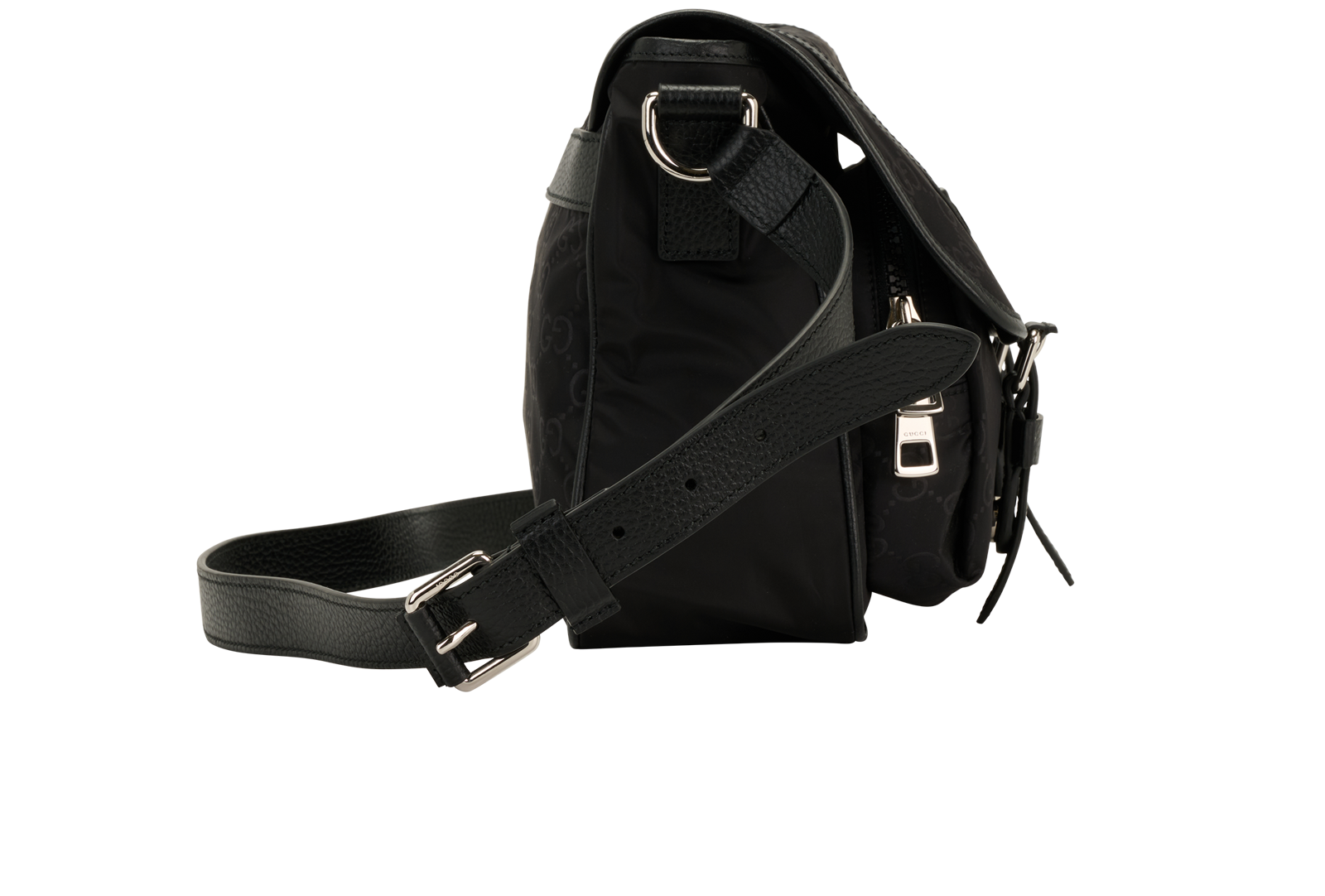 Messenger, &pound;595, Handbags, Black, Nylon, Side view